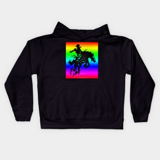 Western Era - Cowboy on Horseback 9 Kids Hoodie